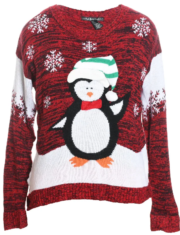 Festive Season Christmas Jumper - M Open Front Closed Front Wrap Front