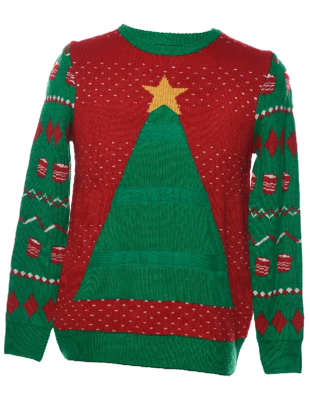 Festive Season Christmas Jumper - S Collared Crew Neck Turtle Neck