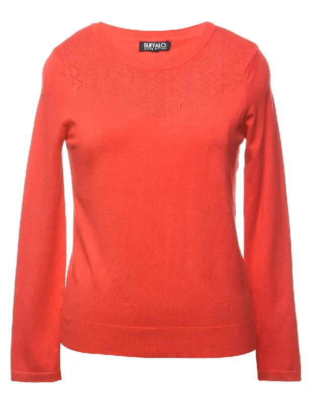 Fine Knit Red Jumper - M Lightweight Heavyweight Midweight