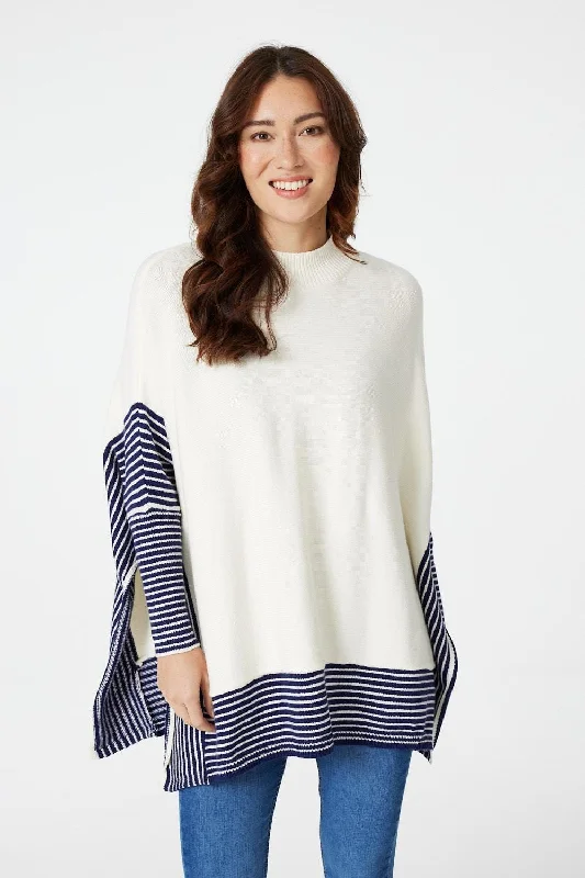 Striped Oversized Knitted Jumper Thin Thick Dense