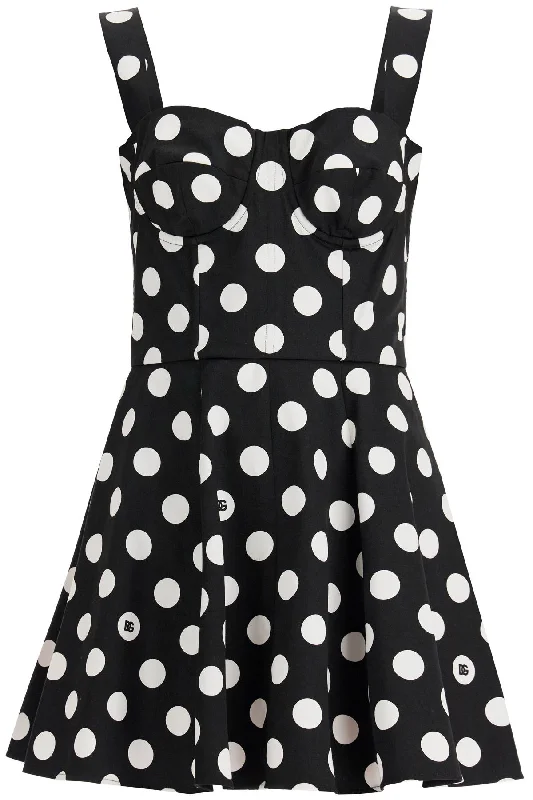 Polka Dot Print Strapless Mini Dress  - Black Trendy Floral Mini Dress