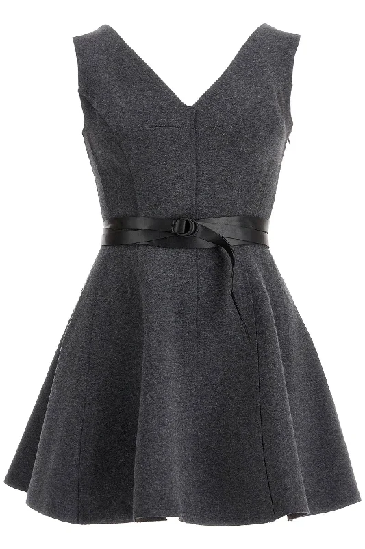 Grace Jersey Mini Dress For Women  - Grey Trendy Cut-Out Mini Dress