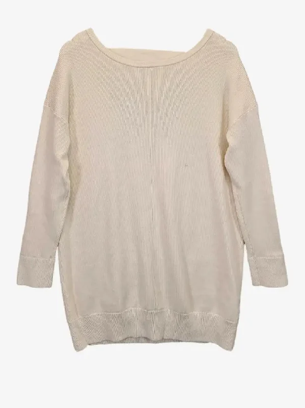 Aere Soft Ribbed Longline Knit Jumper Size M Thin Thick Dense