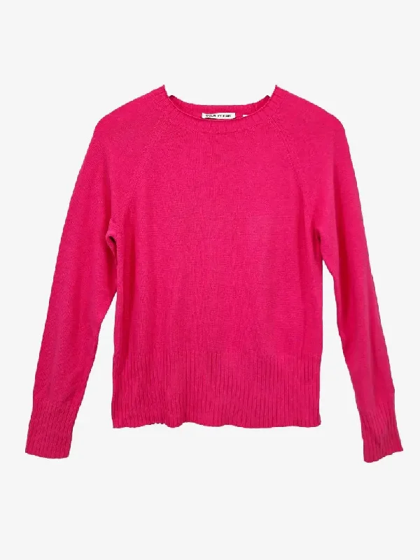 Country Road Fuchsia Lightweight Spring Knit Jumper Size XS Cashmere Blend Cotton Blend Poly Blend