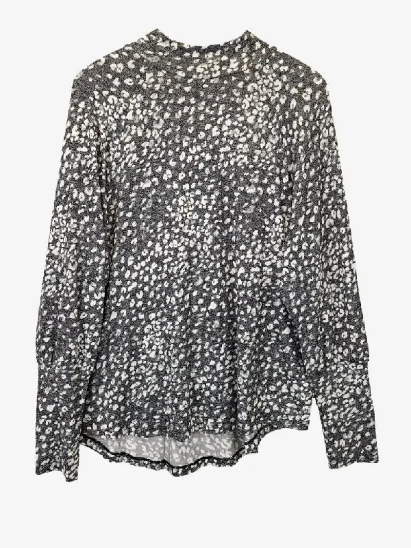 Decjuba Soft Mock Neck Leopard Jumper Size L Fitted Loose Oversized