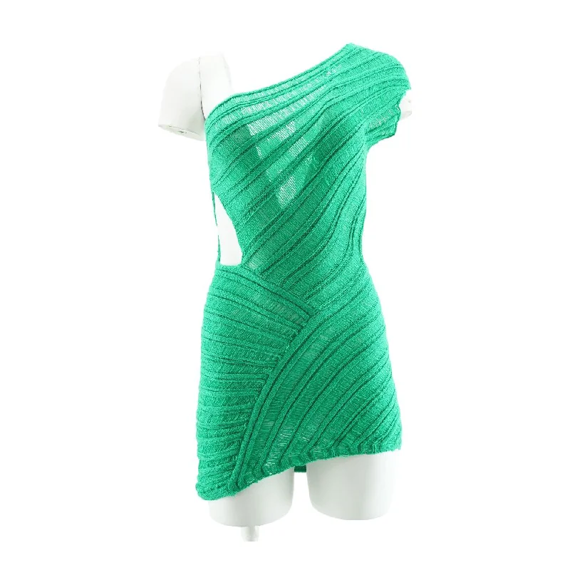 Green Striped Mini Dress Stylish Summer Mini Dress