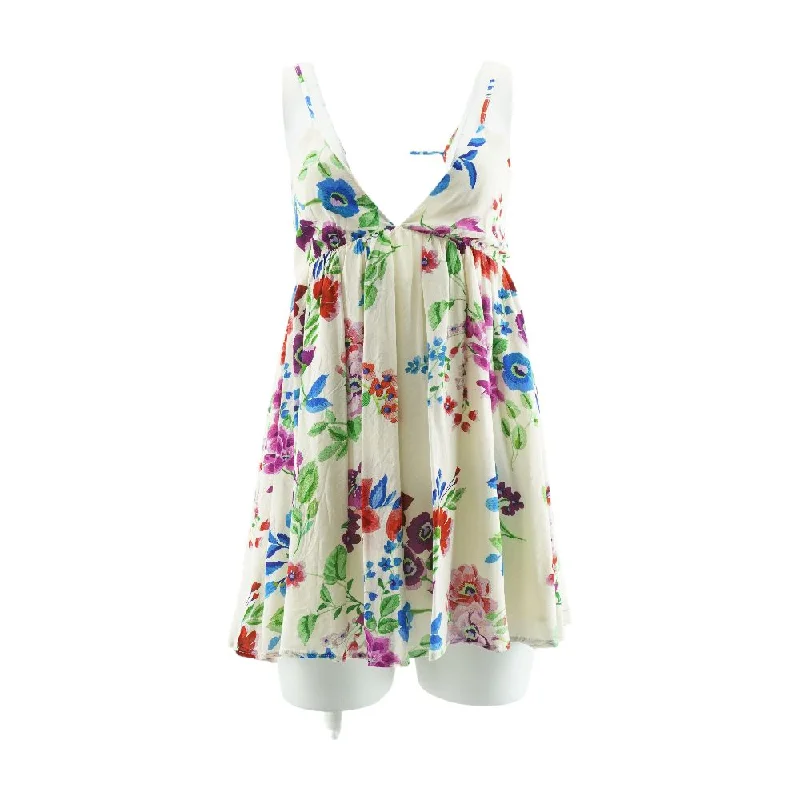 Multi Floral Mini Dress Elegant Mini Dress with Ruffles