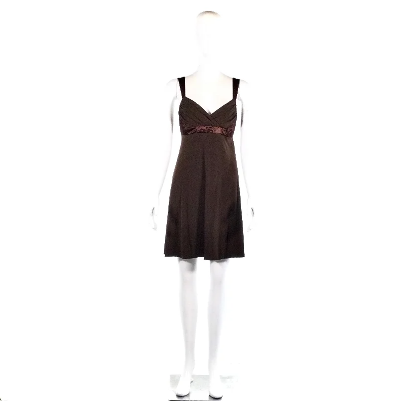 WRAPPER BROWN MINI DRESS-M Trendy Tulle Mini Dress