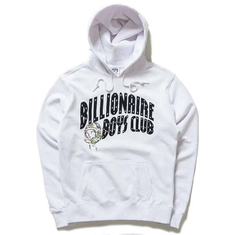 Billionaire Boys Club Confetti Helmet Hoodie - White Hoodie with Logo Branding Identity