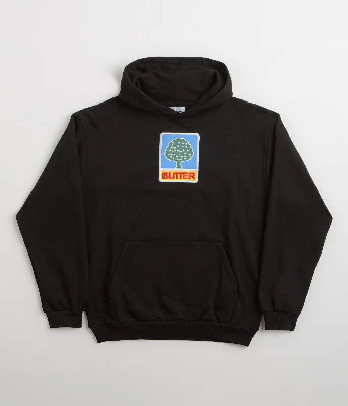 Butter Goods Growth Hoodie - Black Hoodie with Metallic Shiny Futuristic