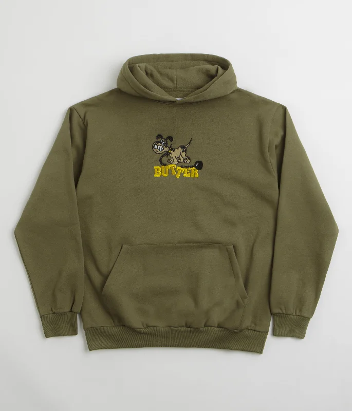 Butter Goods Unleash Hoodie - Army Hoodie with Neon Bright Vibrant