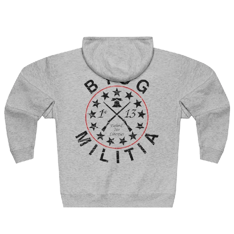 BYOG Militia, Premium Full Zip Hoodie Hoodie with Slim Fit Tailored Modern