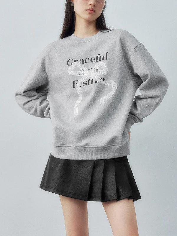 Crew Neck Loose Sweatshirts Hoodie Dress Longline Feminine