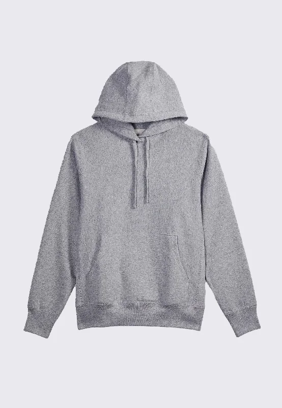 GAG Blank Hooded Pullover Sweatshirt - Light Grey Speckle Hoodie with Drop Shoulder Relaxed Streetwear