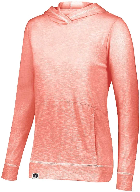 Holloway 229785 Ladies Journey Hoodie - Coral Hoodie with Snap Buttons Easy Quick