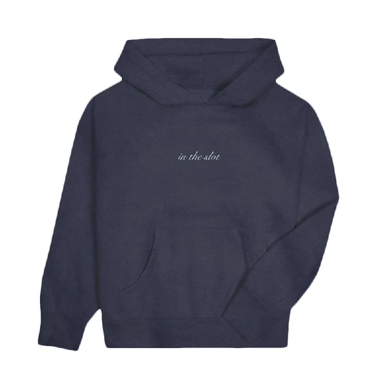 In The Slot Embroidered Hoodie Hoodie with Front Slit Layering Stylish