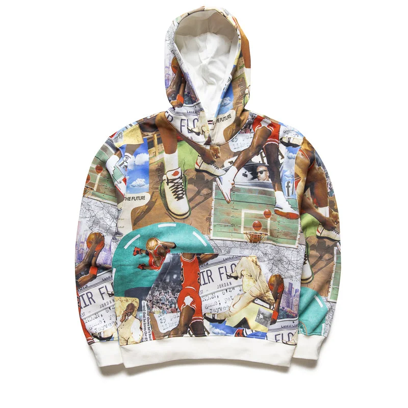 Jordan Brooklyn Fleece Printed Hoodie - Sail/Sail Hoodie with Print Artistic Unique