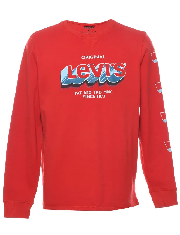 Levi's Printed Sweatshirt - M Hoodie with Belted Waist Structured Tailored