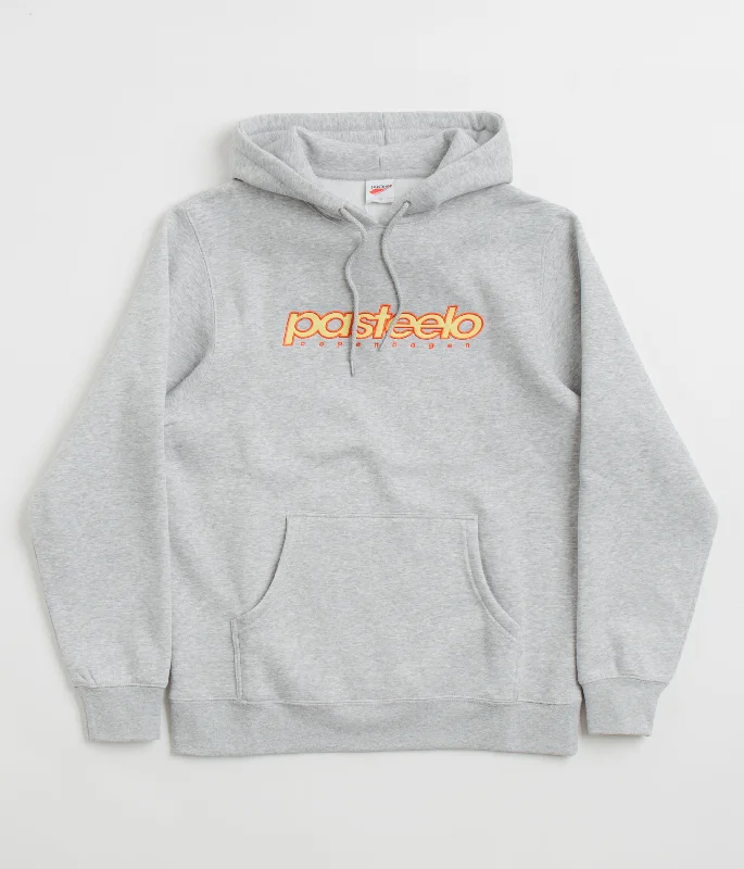 Pasteelo Race Hoodie - Heather Grey Hoodie with Hem Drawcord Adjustable Customizable