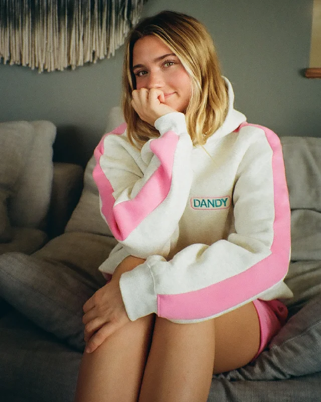 Pink Stripe Oversized Lux Hoodie Hoodie with Neon Bright Vibrant