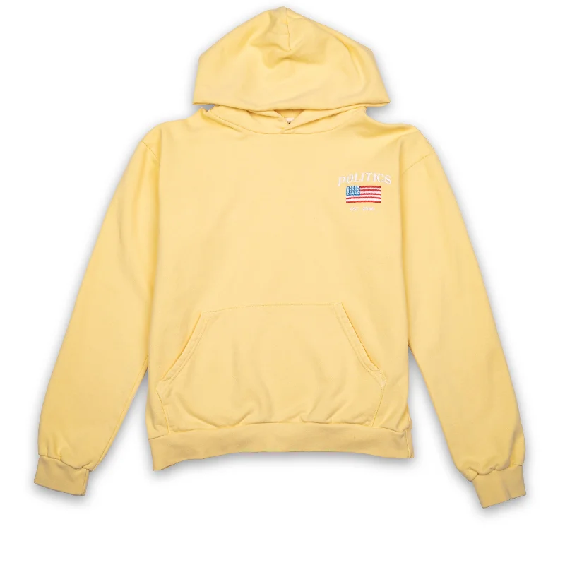 Politics American Flag Hoodie - Yellow Hoodie with Gradient Ombre Colorful