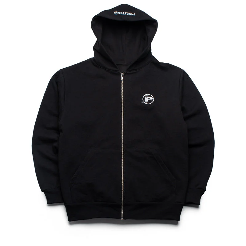 Politics City Series Zip Hoodie - Black Hoodie with Turtle Neck Cozy Winter