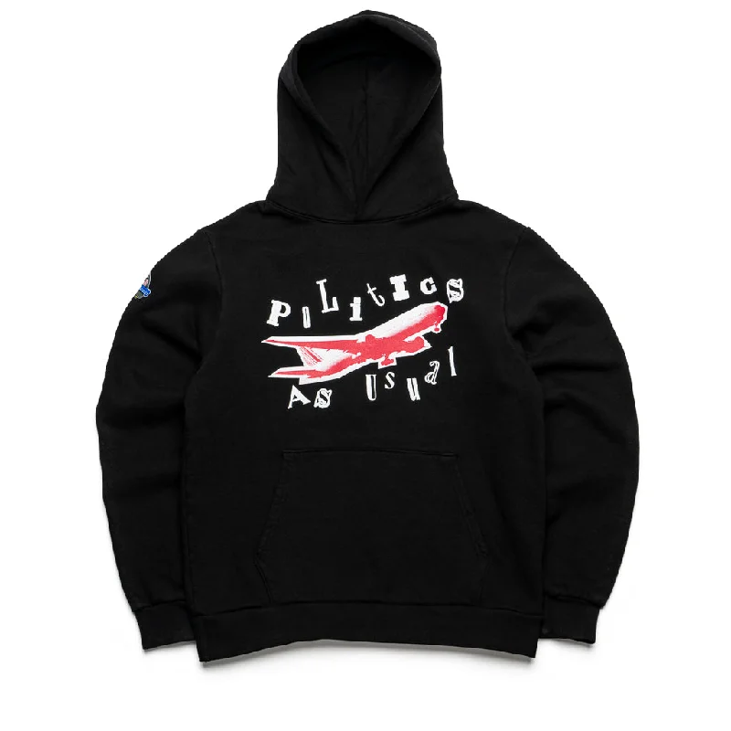 Politics x Red Bull Terminal Hoodie - Black Hoodie with Hidden Zipper Minimalist Clean