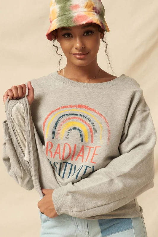 Radiate Positivity Vintage Graphic Sweatshirt Hoodie with Tie-Dye Psychedelic Retro