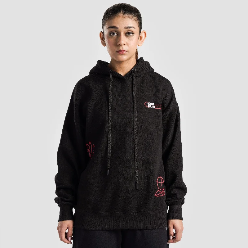 Sweat Club Oversized Hoodie (Black) Hoodie with Color Block Contrast Stylish