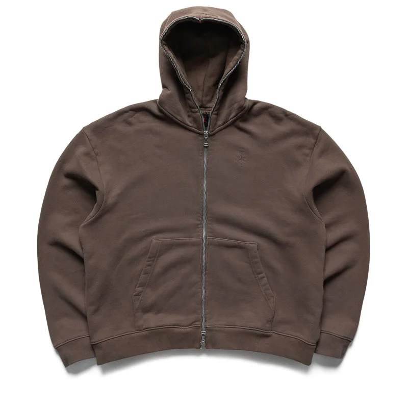 Travis Scott x Jordan Full-Zip Hoodie - Palomino Hoodie with Sequins Glamorous Eye-catching