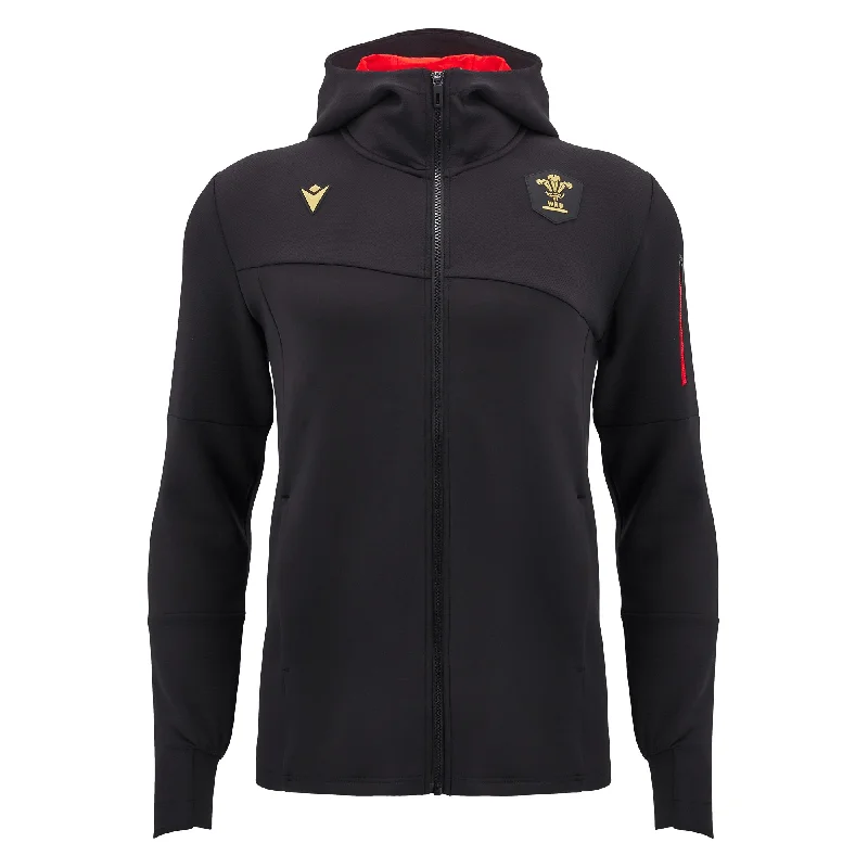 Wales 24/25 Full Zip Anthem Travel Hoodie by Macron Hoodie with Cuffed Sleeves Snug Secure