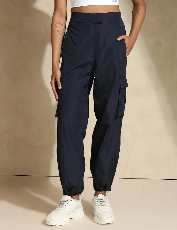 AeroTraq Cargo Pants Navy High-Waist Jogger Pants