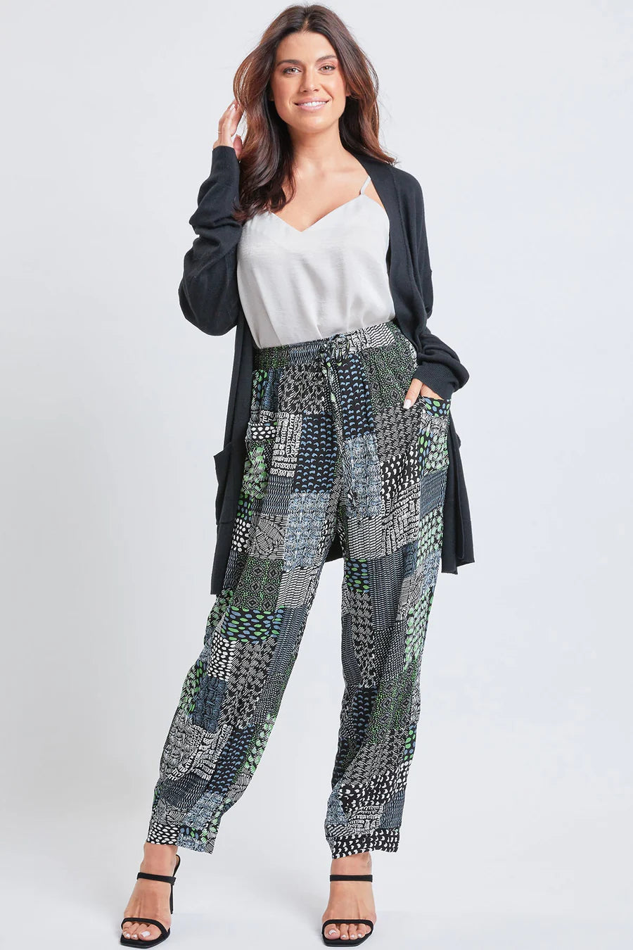 Blue patchwork pants Modern Stretch Trousers