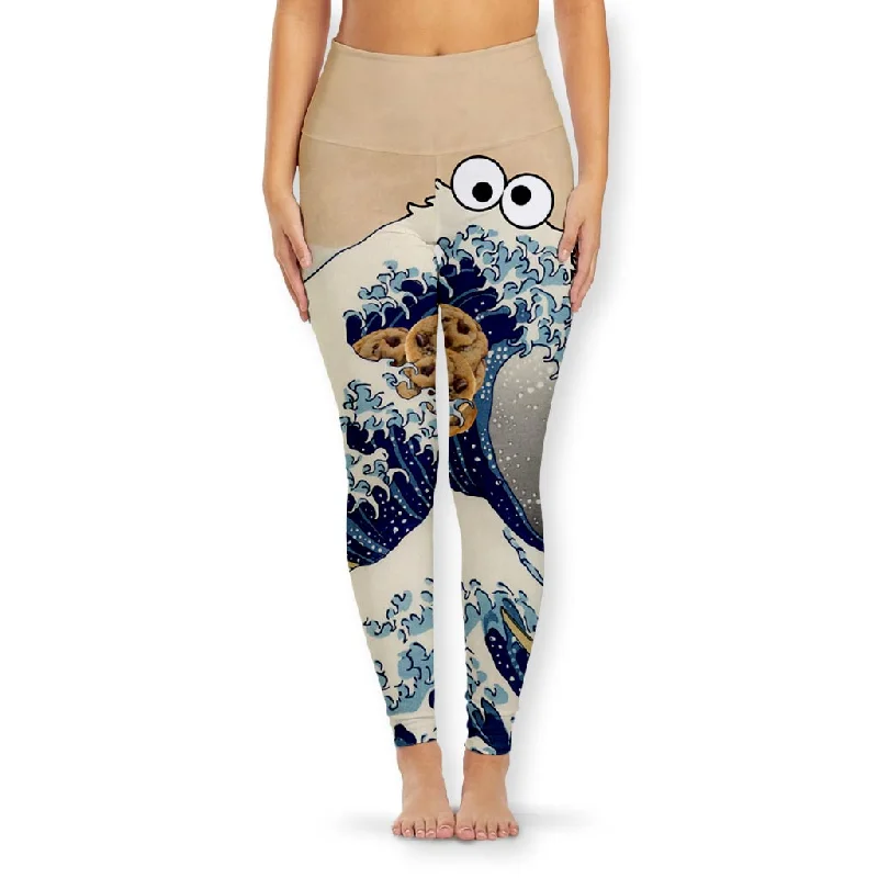 Cookie Wave Yoga Pants Fashionable Sporty Pants