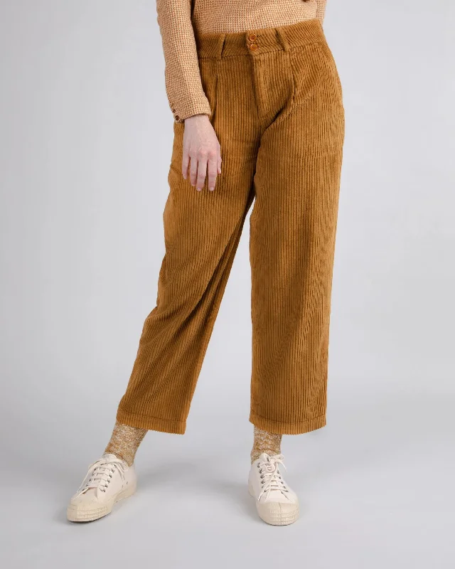 Corduroy Pleated Pants Camel Casual Skinny Fit Pants