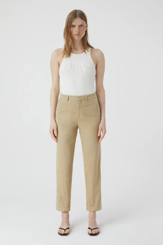 Pants Auckley C91019-30z-30 Reed-Beige Stylish Elastic Waist Pants