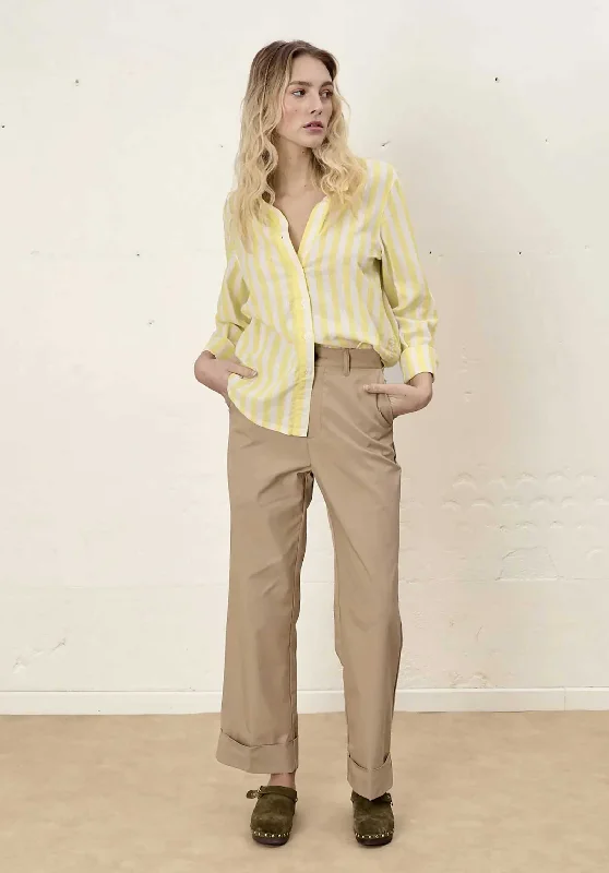 Pants Po1235-241 Savy Sleek Worke Praline Stylish Casual Pants