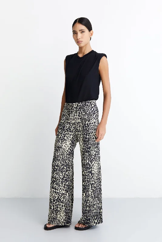 Sarah Vegan Silk Palazzo Pant Classic Cropped Pants