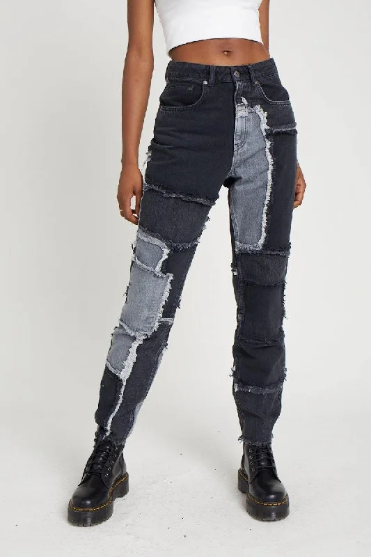 Cheat Jean - Charcoal Trendy Flared Leg Jeans