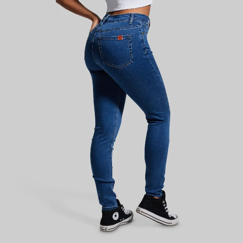 FLEX Stretchy High-Rise Skinny Jean (Mid Wash) Classic Blue Denim Jeans