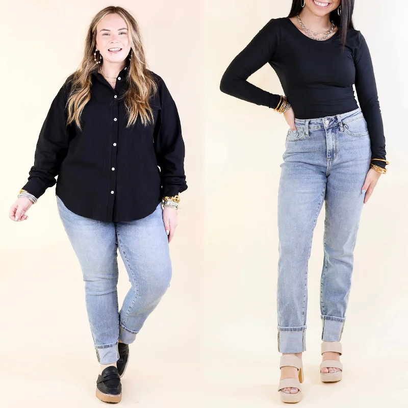 Judy Blue | Easygoing Essentials High Waisted Boyfriend Jean in Vintage Medium Wash Stylish Tapered Fit Jeans