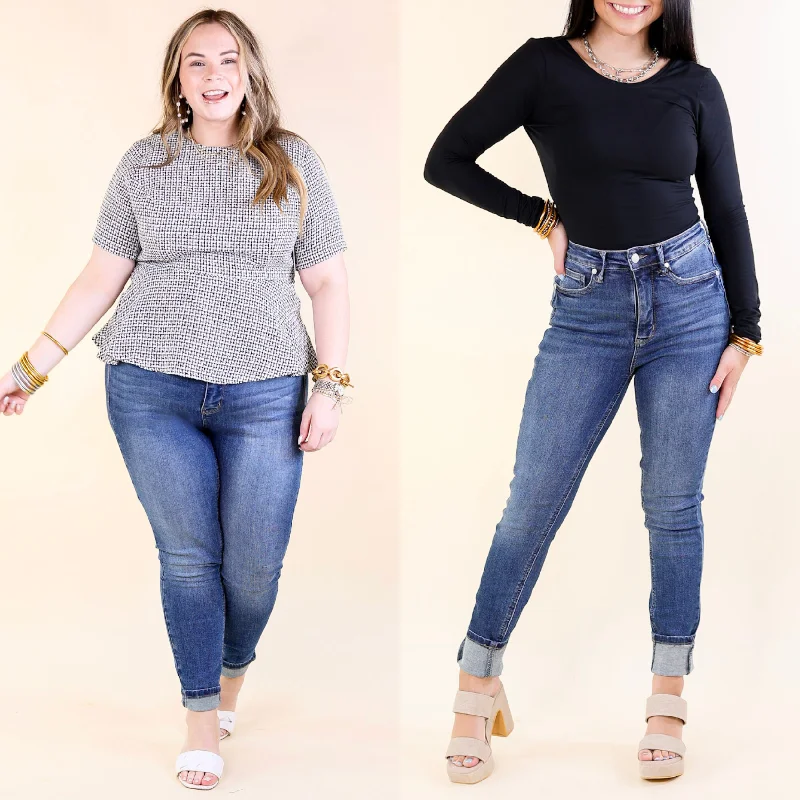 Judy Blue | Timeless Classic Tummy Control Classic Skinny Jean in Medium Wash Comfortable Zip-Fly Denim Jeans