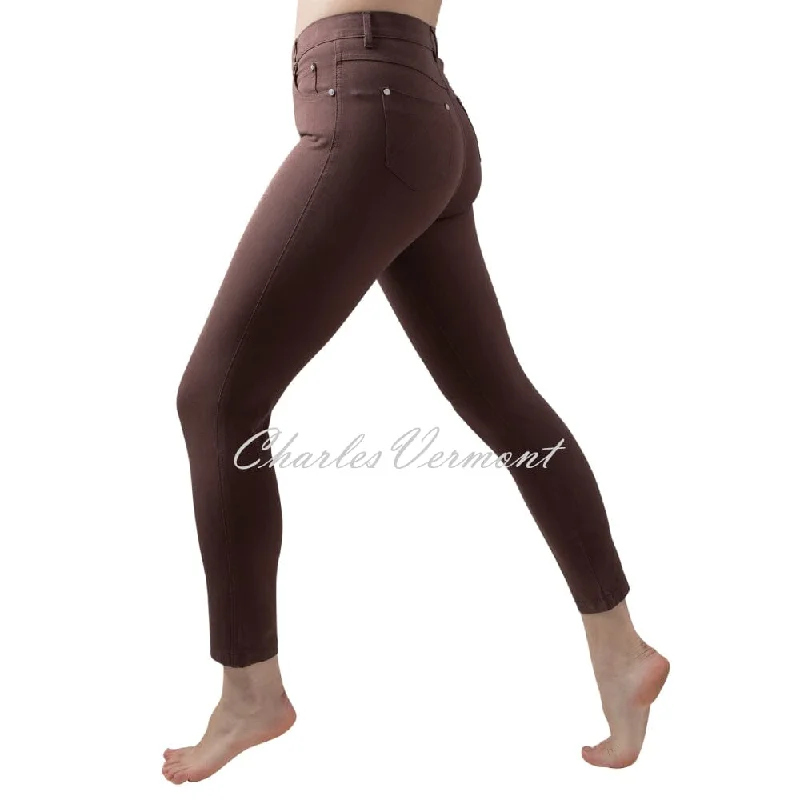 Marble 7/8th Ankle Grazer Slim Leg Jean - Style 2400-220 (Chocolate) Elegant Tapered Leg Denim