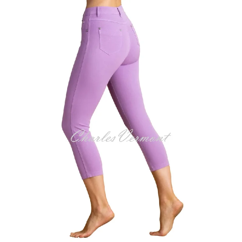 Marble Mid-Calf Cropped Leg Skinny Jean – Style 2412-197 (Lavender) Stylish Shredded Denim Jeans