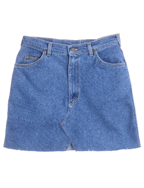 Label Jess Denim Mini Skirt silk skirt smooth