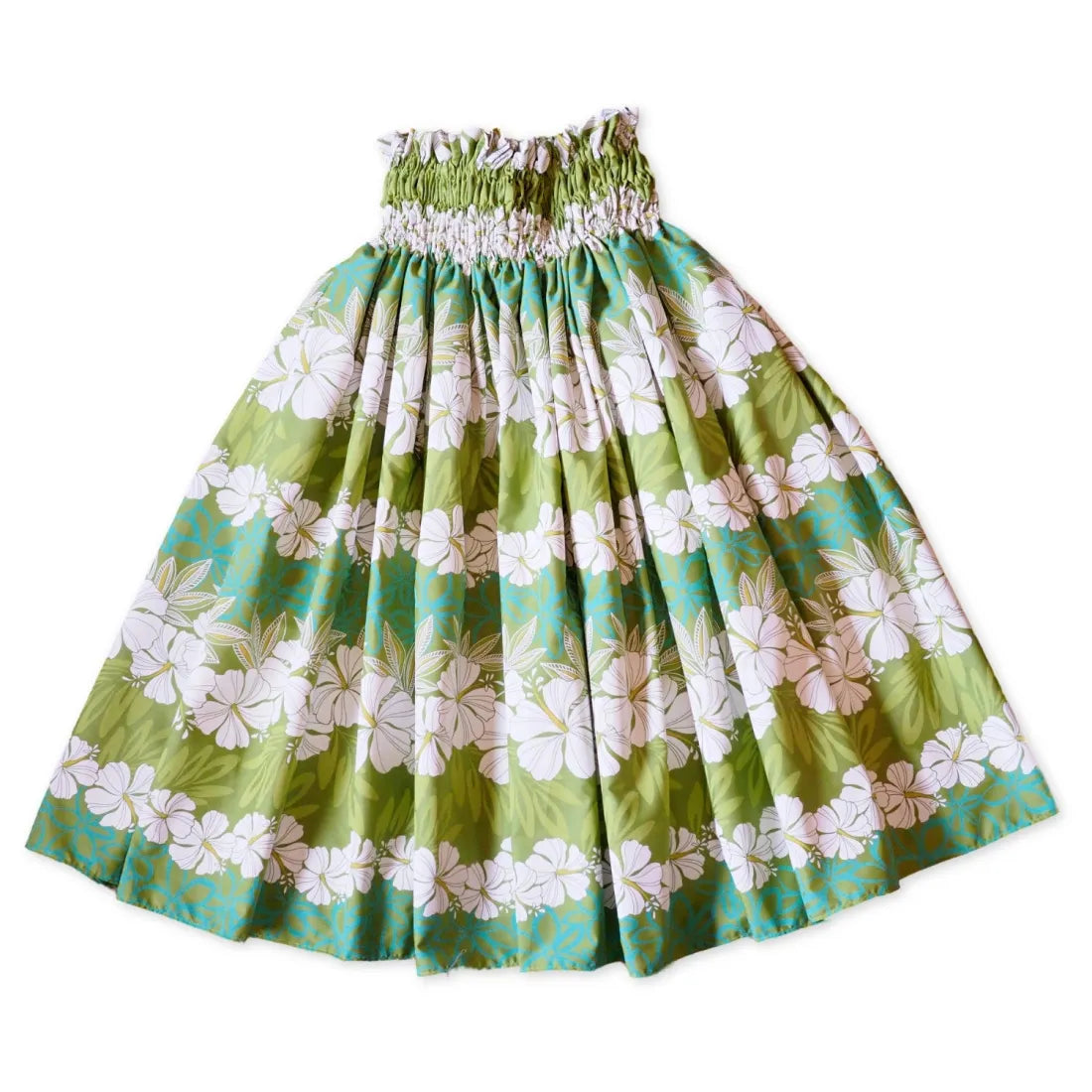 Aloha Lei Green Single Pa'u Hawaiian Hula Skirt chiffon skirt airy