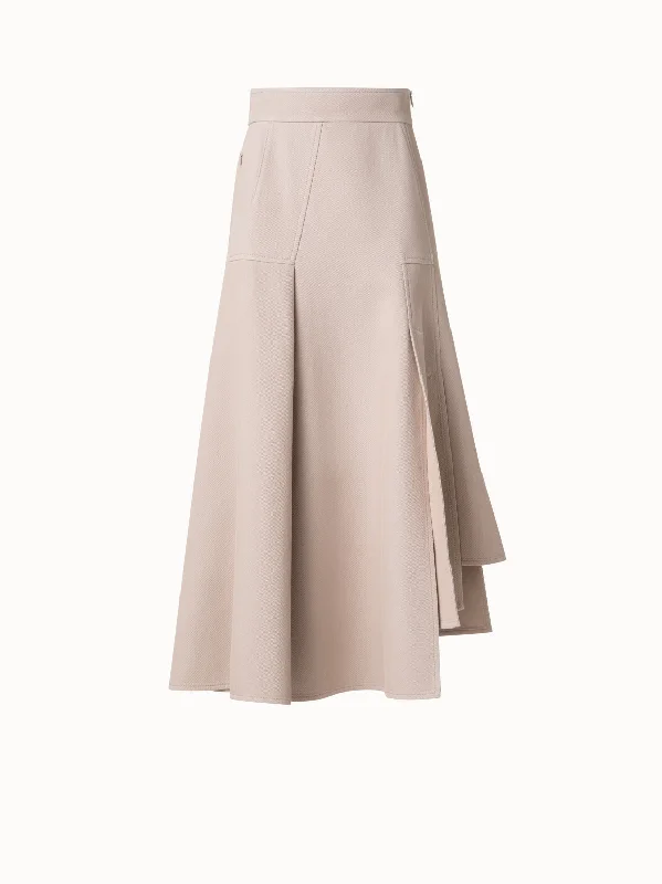 Asymetrical Midi Skirt in Cotton Double-Face lace skirt feminine