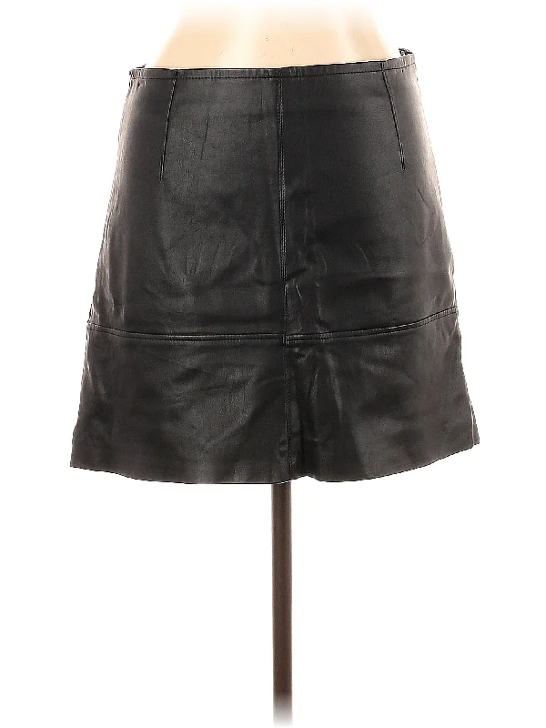 Faux Leather Skirt wool skirt sturdy