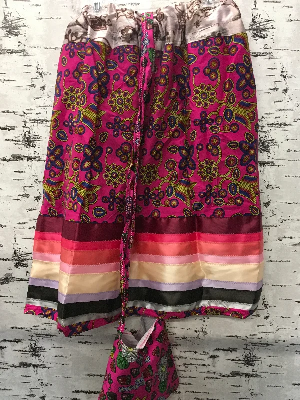 Handmade Magenta Beaded Blackfoot & Satin Birch Buffalo w/ Bag Ribbon Skirt relaxed fit skirt