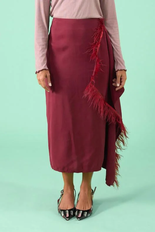 Lennie Skirt - Burgundy lace skirt elegant